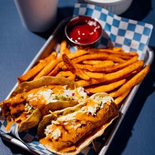 Fish Tacos W/ Chips (Fries)