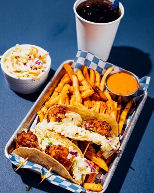 Shrimp Tacos W/ Chips (Fries).